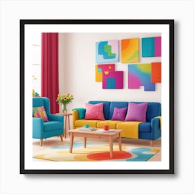 Colorful Living Room Art Print