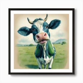 Cow With Horns 10 Art Print