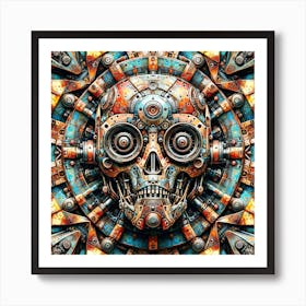 Industrial Robot Face Kaleidoscope Art Print