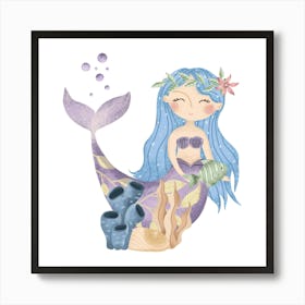 Magical mermaid Art Print