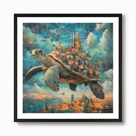 Turtle In The Sky Art 1 Art Print