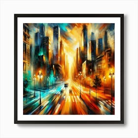 Cityscape At Night 2 Art Print