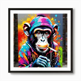 Chimpanzee Painting Art Print