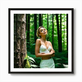 Beautiful Woman In The Forest 14 Art Print