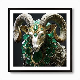 Emerald Ram Art Print