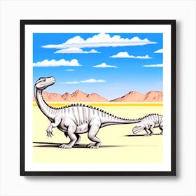 Dinosaurs In The Desert 9 Art Print