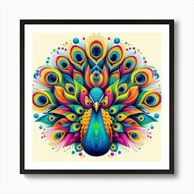 Colorful Peacock Wall Art 1 Art Print