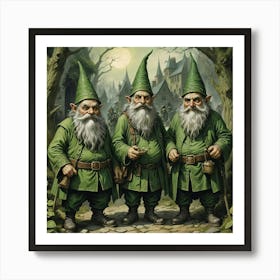 Three Gnomes Art Print
