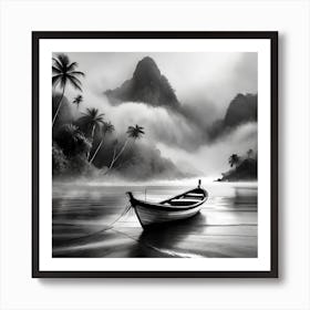 Firefly A Boat On A Beautiful Mist Shrouded Lush Tropical Island 12624 Affiche