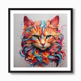 Colorful Cat Art Print