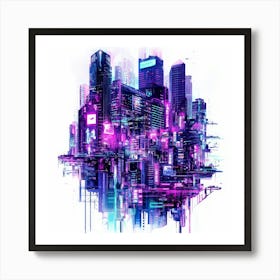 Cityscape.Generated AI. Wall Art Print 4 Art Print