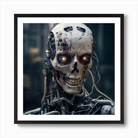 Robot Skull Art Print
