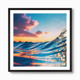 Sunset Reflections on the Blue Ocean Art Print