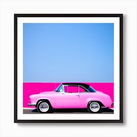 Pink Car Art Print