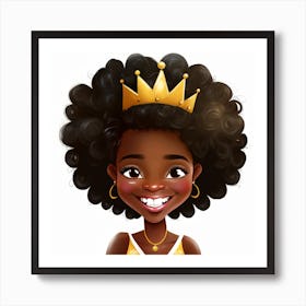 Afro Girl With Crown Art Print