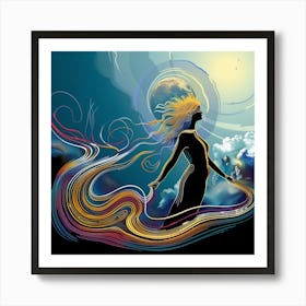 Dreamy, relaxing and atmospheric artwork, "Rise To A New Level" Art Print