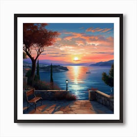 Sunset Over The Sea 4 Art Print