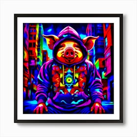 Psychedelic Pig Art Print