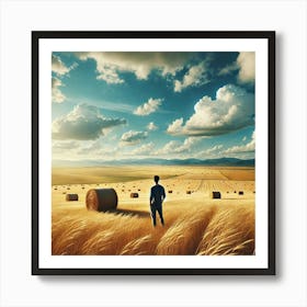 Man In A Field Art Print