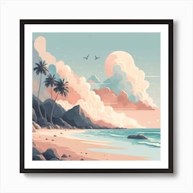 Beach Painting Art Print