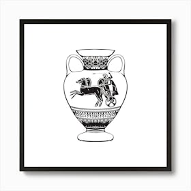 Black And White Greek Vase Art Print