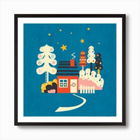 Winter Hut Art Print