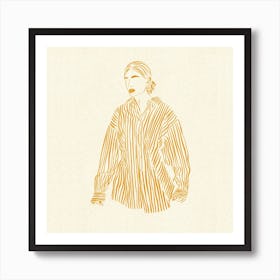 Lady In Yellow Square Art Print