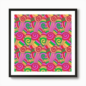 Abstract Hippy Flowers 11 Poster