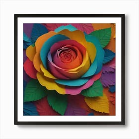 Rainbow Rose 1 Art Print