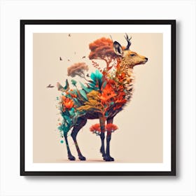 Deer bush Art Print