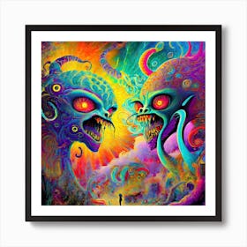 Psychedelic Monsters 5 Art Print