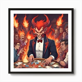 Devil's Card Game Art Print