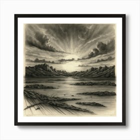 Sunset Over The Lake Art Print