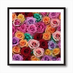 All Roses Colors Flat As Background Haze Ultra Detailed Film Photography Light Leaks Larry Bud Art Print