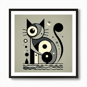 Abstract Cat Art Print