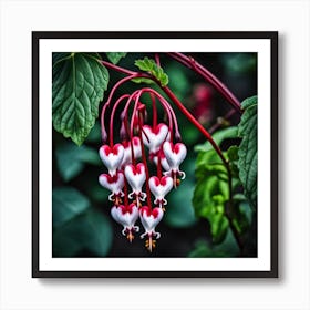 Bleeding Hearts flowers Art Print