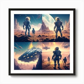 Aliens In Space Art Print