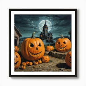 Halloween Pumpkins Art Print