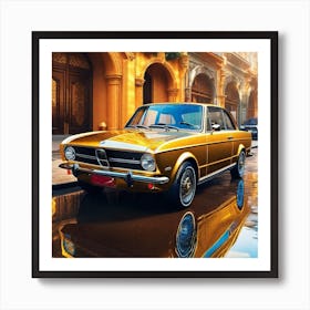 Golden Bmw Art Print