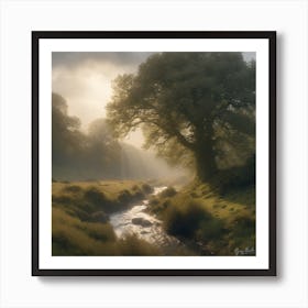 Tree In The Mist Art Print