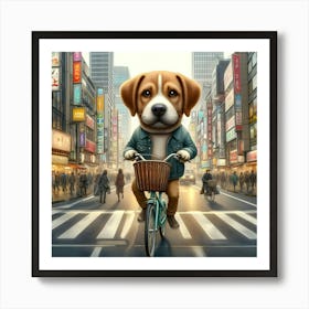 Dog On A Bicycle 1 Art Print