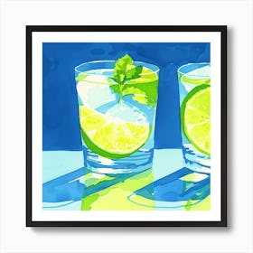 Two Glasses Of Water Art Print