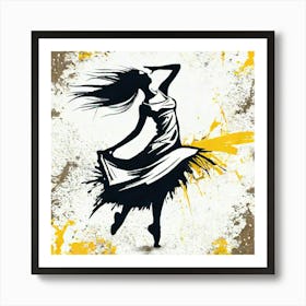 Illustration grunge Dancer Art Print