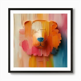 Colorful Painted Lion Art Print