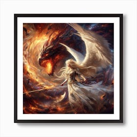 Female dragon warrior Art Print