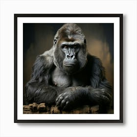 Portrait Of A Gorilla Art Print