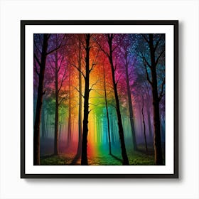 Leonardo Lightning Paralleled Prism Trees Art 1 Art Print