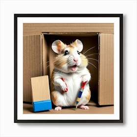 Hamster In A Box 3 Art Print