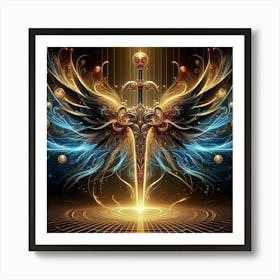 Mystical Blade: Unraveling the Secrets of Excalibur's Magic Art Print