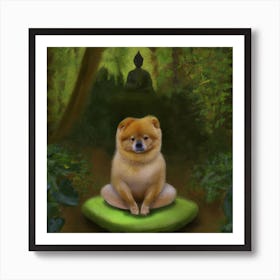 Pomeranian meditation Art Print